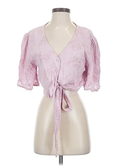 Pre-owned Lulus Short Sleeve Blouse In Pink