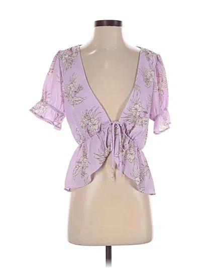 Pre-owned Lulus Short Sleeve Blouse In Pink