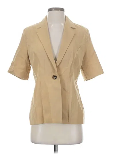 Pre-owned Lulus Short Sleeve Blouse In Tan