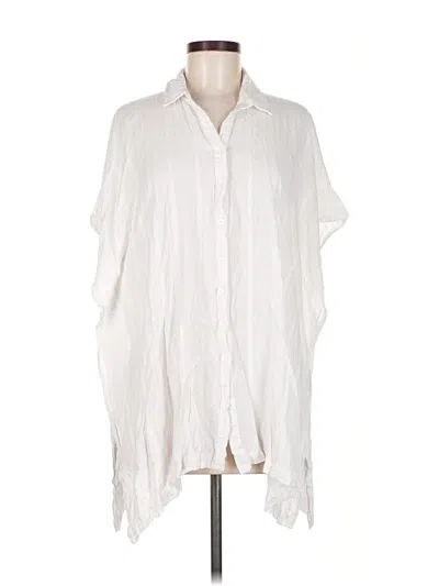 Pre-owned Lulus Short Sleeve Blouse In White