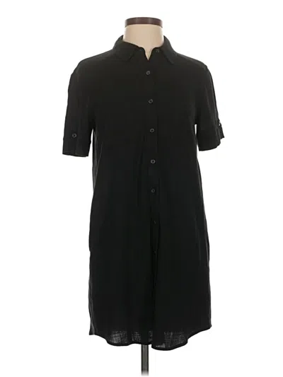 Pre-owned Lulus Short Sleeve Button Down Shirt In Black