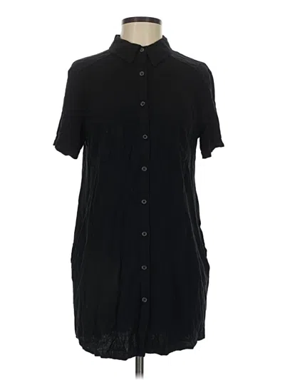 Pre-owned Lulus Short Sleeve Button Down Shirt In Black
