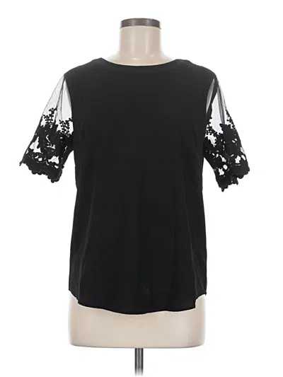 Pre-owned Lulus Short Sleeve Top Black Cold Shoulder Neckline Tops