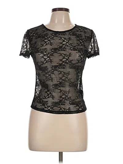Pre-owned Lulus Short Sleeve Top Black Crew Neck Tops