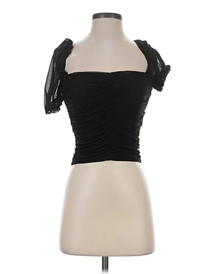 Pre-owned Lulus Short Sleeve Top Black Strapless Neckline Tops