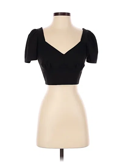 Pre-owned Lulus Short Sleeve Top Black Sweetheart Neckline Tops