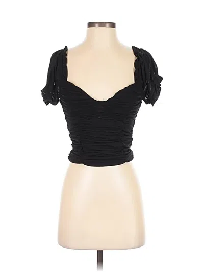 Pre-owned Lulus Short Sleeve Top Black Sweetheart Neckline Tops
