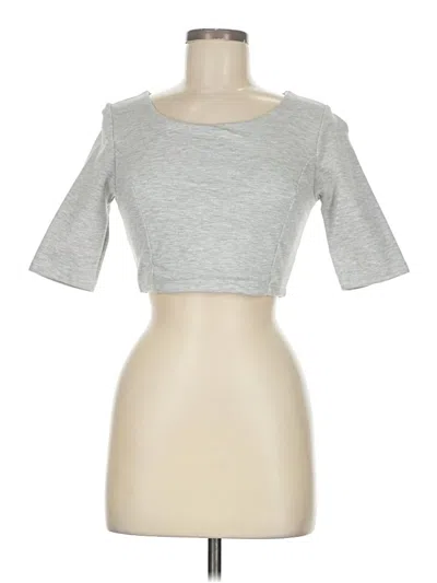 Pre-owned Lulus Short Sleeve Top Gray Sweetheart Neckline Tops