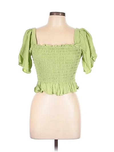 Pre-owned Lulus Short Sleeve Top Green Square Neckline Tops