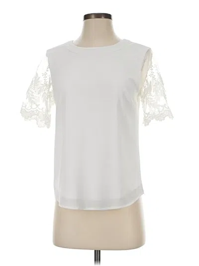 Pre-owned Lulus Short Sleeve Top Ivory Cold Shoulder Neckline Tops In White