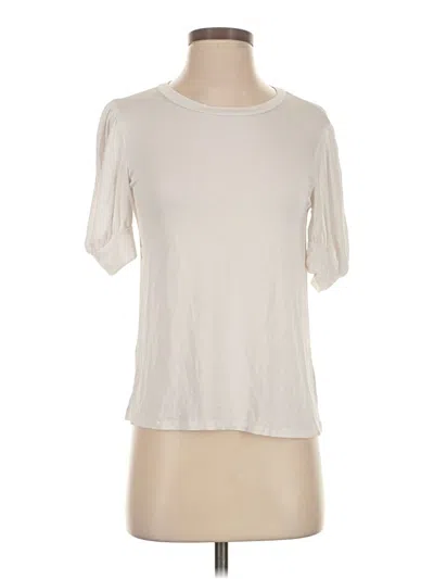 Pre-owned Lulus Short Sleeve Top Ivory Crew Neck Tops