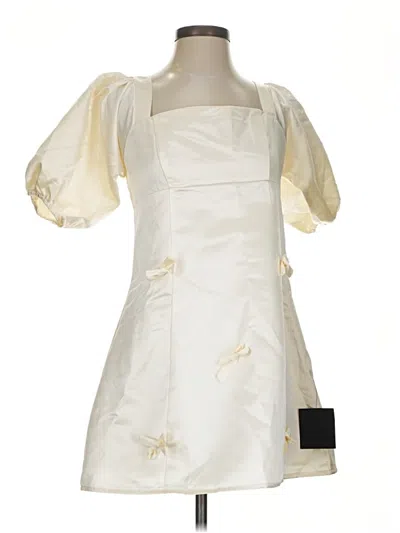 Pre-owned Lulus Short Sleeve Top Ivory Square Neckline Tops In White