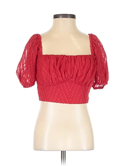 Pre-owned Lulus Short Sleeve Top Red Sweetheart Neckline Tops