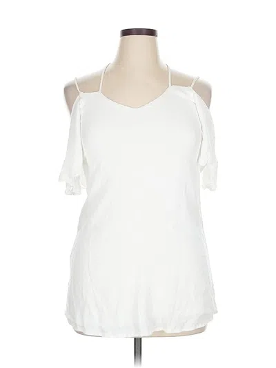 Pre-owned Lulus Short Sleeve Top White Cold Shoulder Neckline Tops