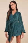 Lulus Signature Poise Teal Velvet Shadow Stripe Surplice Romper In Teal