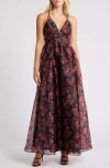 LULUS LULUS SIMPLY DIVINE FLORAL ORGANZA GOWN