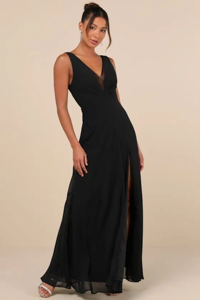 Lulus Simply Immaculate Black Backless Maxi Dress