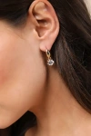 Lulus Simply Marvelous Gold Rhinestone Huggie Hoop Earrings In Gold