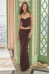 Lulus Skyela Dark Brown Bustier Two-piece Maxi Dress