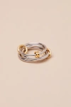 Lulus Sleek Arrangement Silver Stacked Ring In Silver