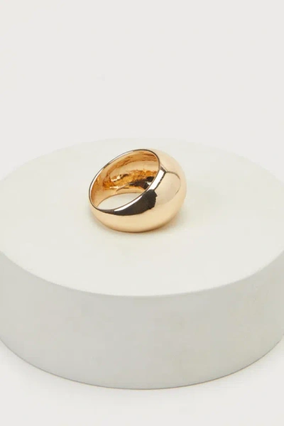 Lulus Sleek Expression Gold Dome Ring