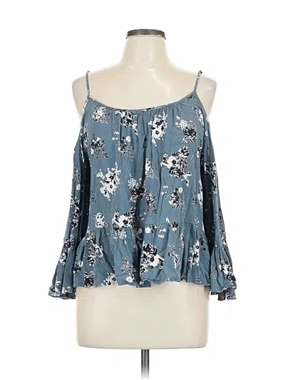 Pre-owned Lulus Sleeveless Blouse In Blue