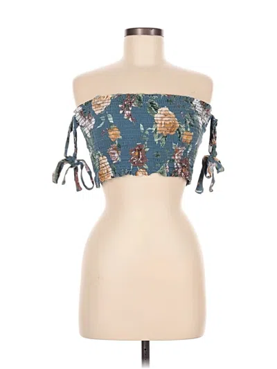 Pre-owned Lulus Sleeveless Blouse In Blue