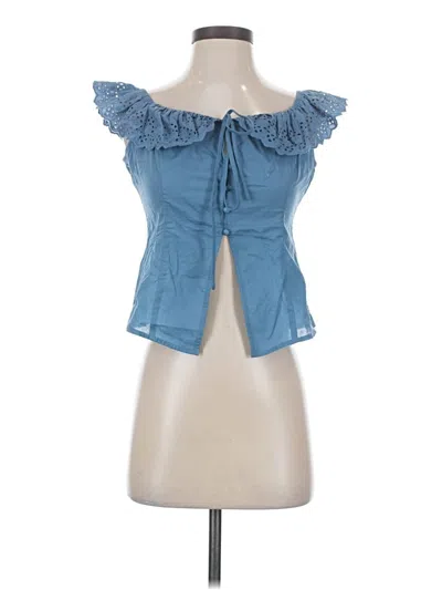 Pre-owned Lulus Sleeveless Blouse In Blue