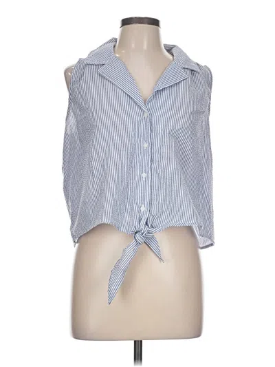 Pre-owned Lulus Sleeveless Blouse In Blue