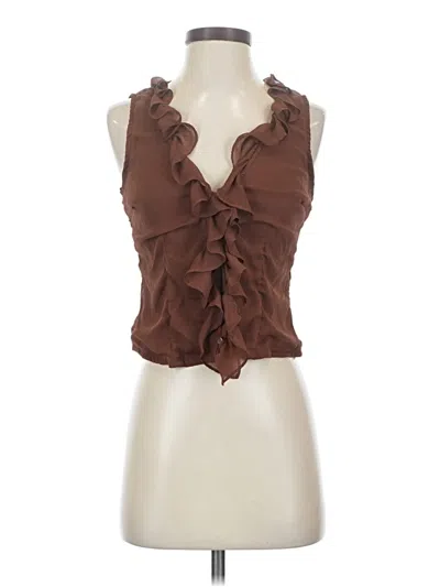 Pre-owned Lulus Sleeveless Blouse In Brown