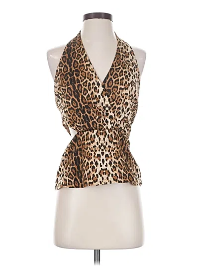 Pre-owned Lulus Sleeveless Blouse In Brown