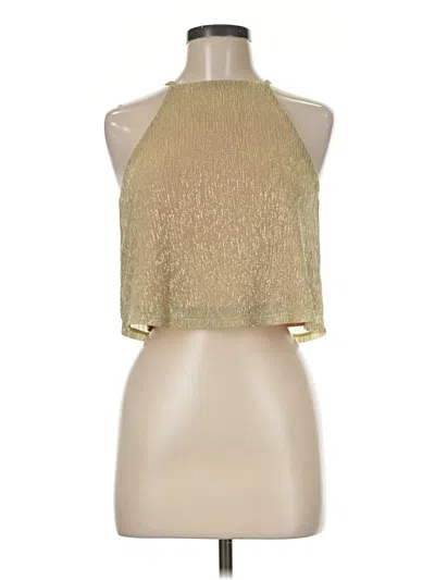 Pre-owned Lulus Sleeveless Blouse In Gold