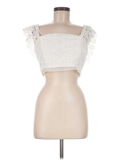 Pre-owned Lulus Sleeveless Blouse In Ivory