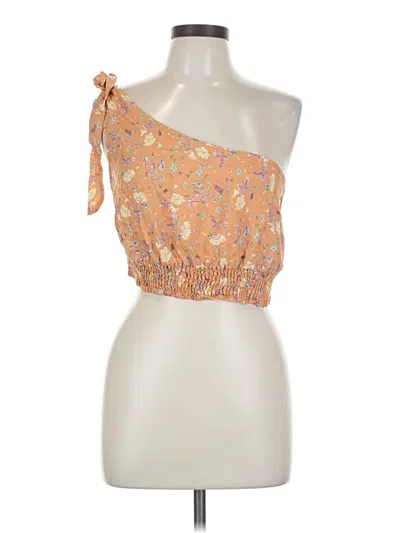 Pre-owned Lulus Sleeveless Blouse In Orange
