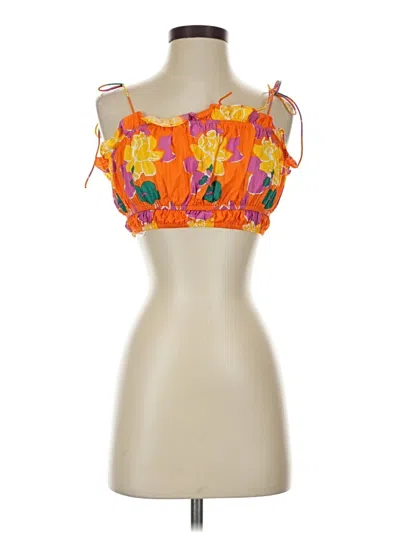 Pre-owned Lulus Sleeveless Blouse In Orange