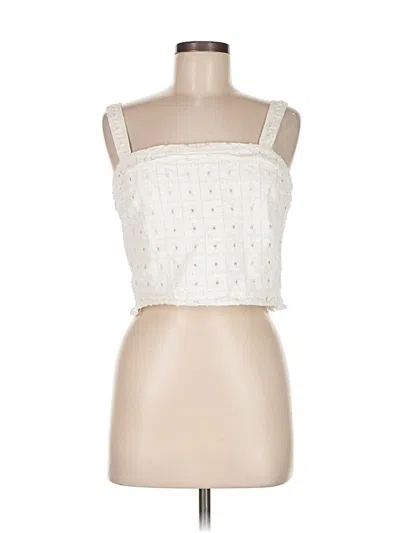 Pre-owned Lulus Sleeveless Blouse In White