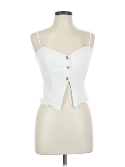 Pre-owned Lulus Sleeveless Blouse In White