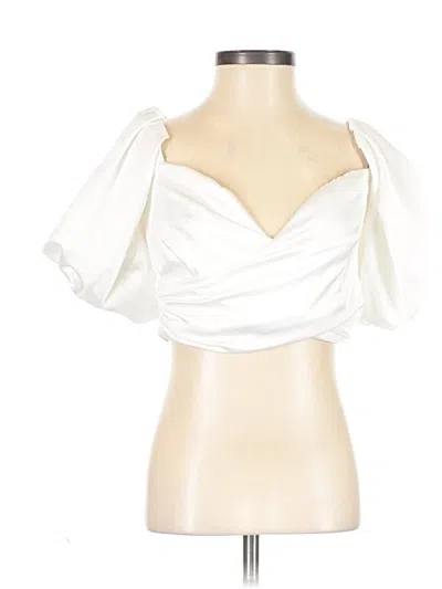 Pre-owned Lulus Sleeveless Blouse In White