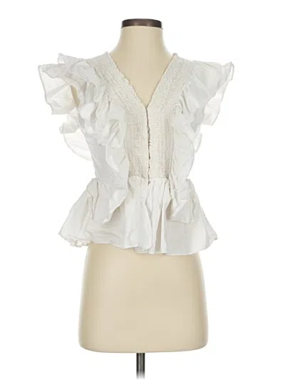 Pre-owned Lulus Sleeveless Blouse In White