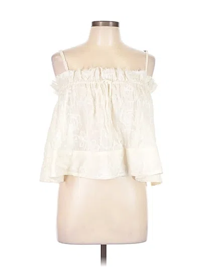 Pre-owned Lulus Sleeveless Blouse In White