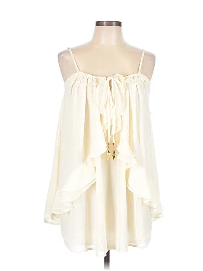 Pre-owned Lulus Sleeveless Blouse In White