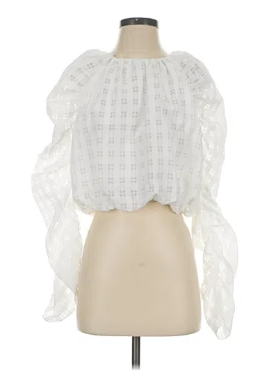Pre-owned Lulus Sleeveless Blouse In White