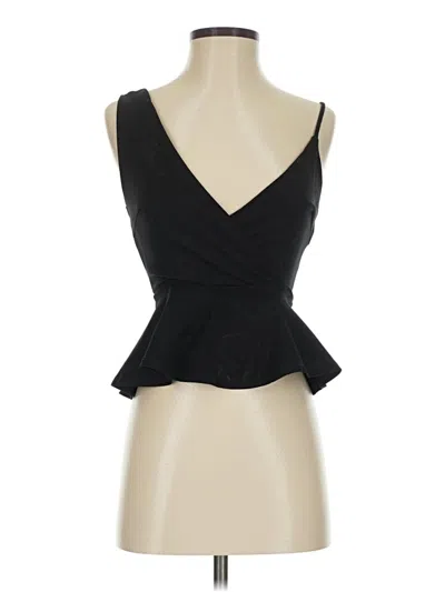 Pre-owned Lulus Sleeveless Top Black Plunge Neckline Tops