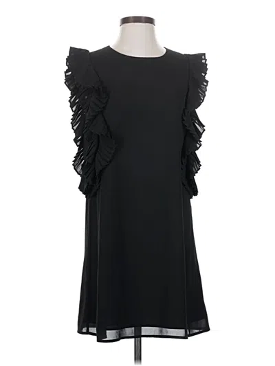 Pre-owned Lulus Sleeveless Top Black Ruffles Neckline Tops