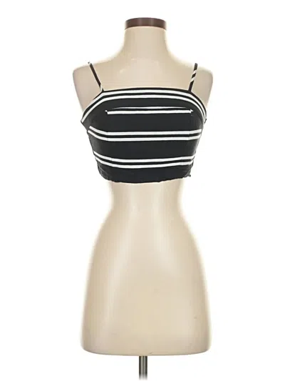 Pre-owned Lulus Sleeveless Top Black Stripes Pattern Square Neckline Tops