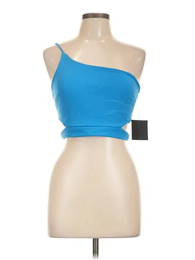 Pre-owned Lulus Sleeveless Top Blue One Shoulder Neckline Tops