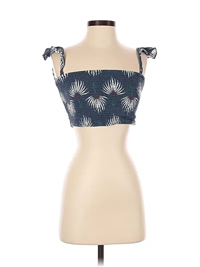 Pre-owned Lulus Sleeveless Top Blue Strapless Neckline Tops