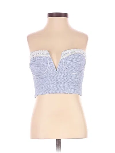Pre-owned Lulus Sleeveless Top Blue Strapless Neckline Tops