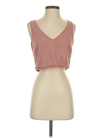 Pre-owned Lulus Sleeveless Top Brown Sweetheart Neckline Tops