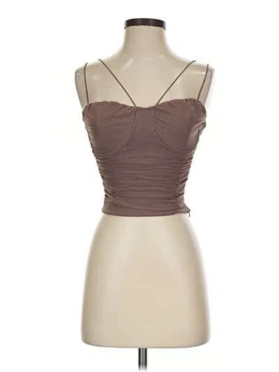 Pre-owned Lulus Sleeveless Top Brown Sweetheart Neckline Tops